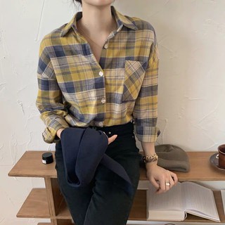 ÁO SƠ MI NỮ KẺ CARO ULZZANG OVERSIZE - ÁO SƠ MI NỮ TÚI NGỰC NHIỀU MÀU SIÊU RẺ