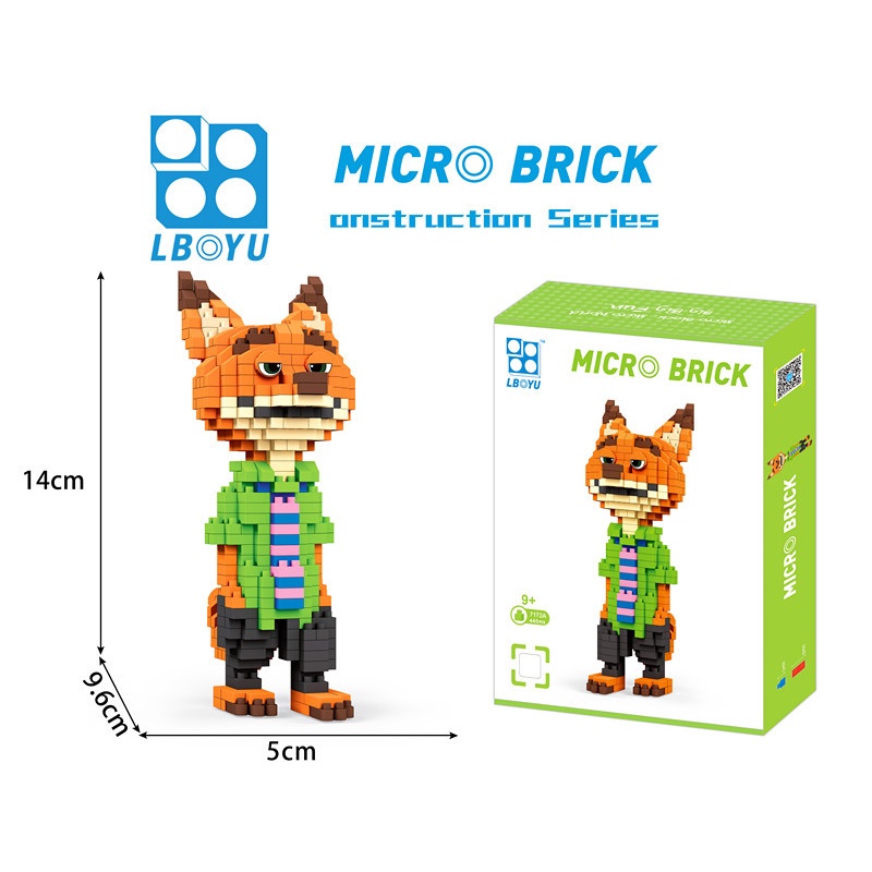 Lepaiyu Bộ Đồ Chơi Lắp Ráp Mô Hình Hoạt Hình Thỏ Cáo Thu Nhỏ Cho Trẻ Em