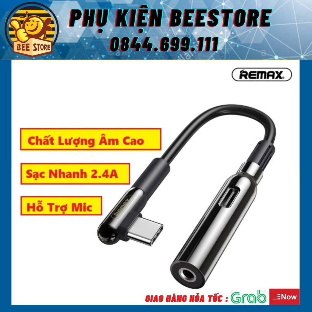 Jack Chia Cổng vừa sạc vừa sử dụng tai nghe 3.5mm chân Type C, Remax RL- LA05A - Beestore