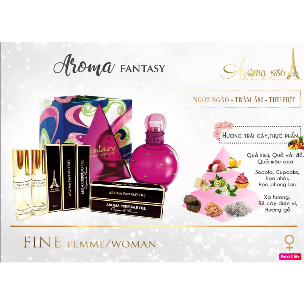 [Sale off 50%] Tinh dầu nước hoa Pháp Britney Spear Fantasy lăn 12ml hàng nhập khẩu- FANTASY