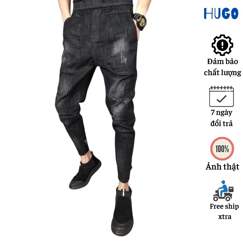Quần Jean Nam Cao Cấp Co Dãn Trẻ Trung Năng Động, quần jean nam chất bò HUGO JD58