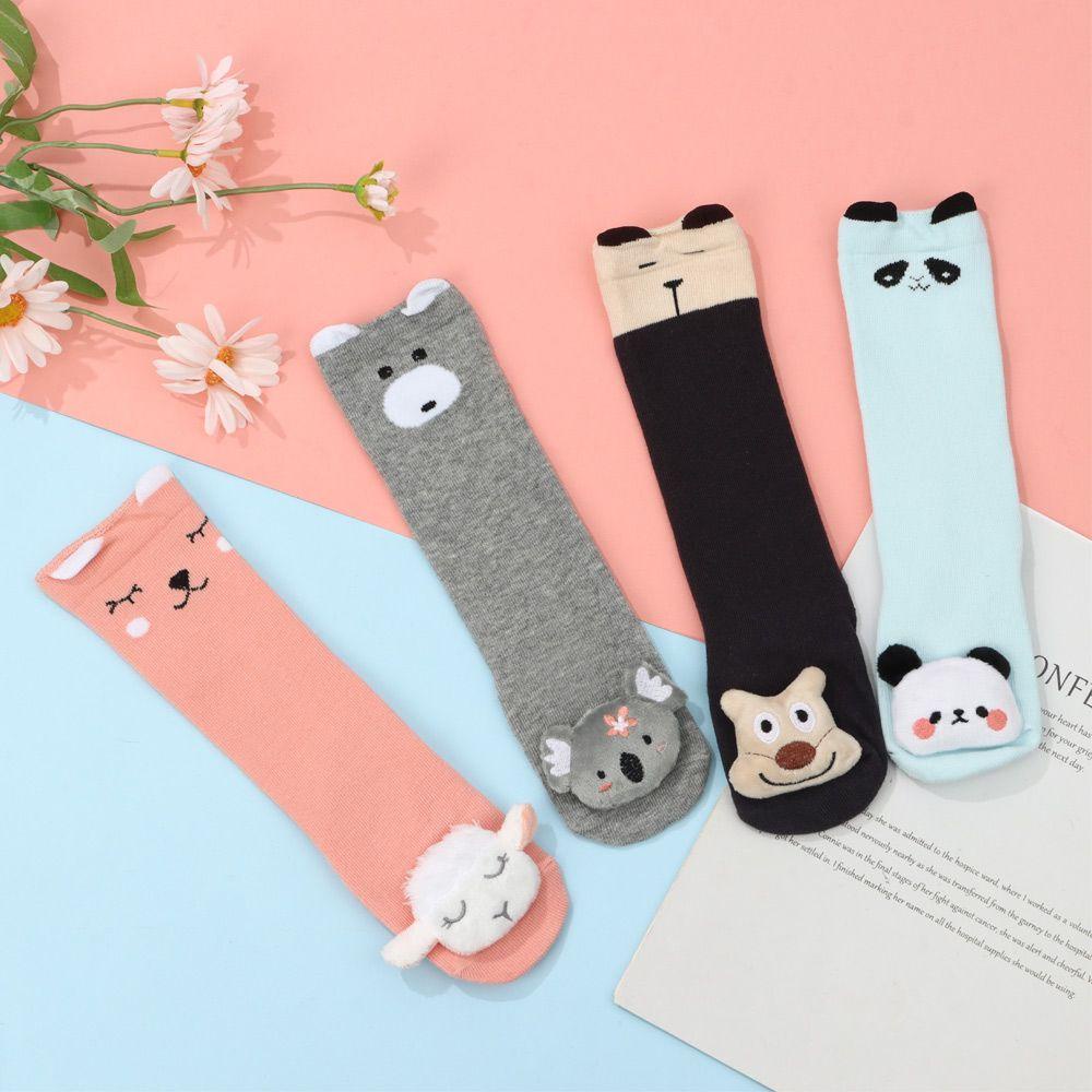 Vớ Cao Đến Đầu Gối Chống Trượt Hình Búp Bê Hoạt Hình Cho Trẻ Sơ Sinh