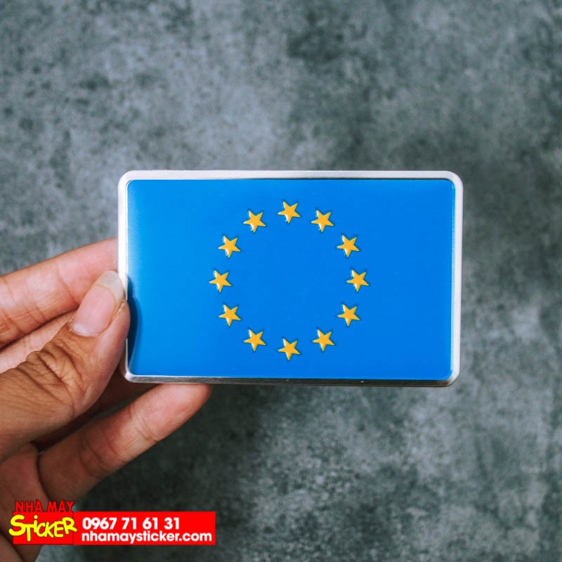 Sticker hình dán metal - cờ Euro miếng lẻ - STICKER FACTORY