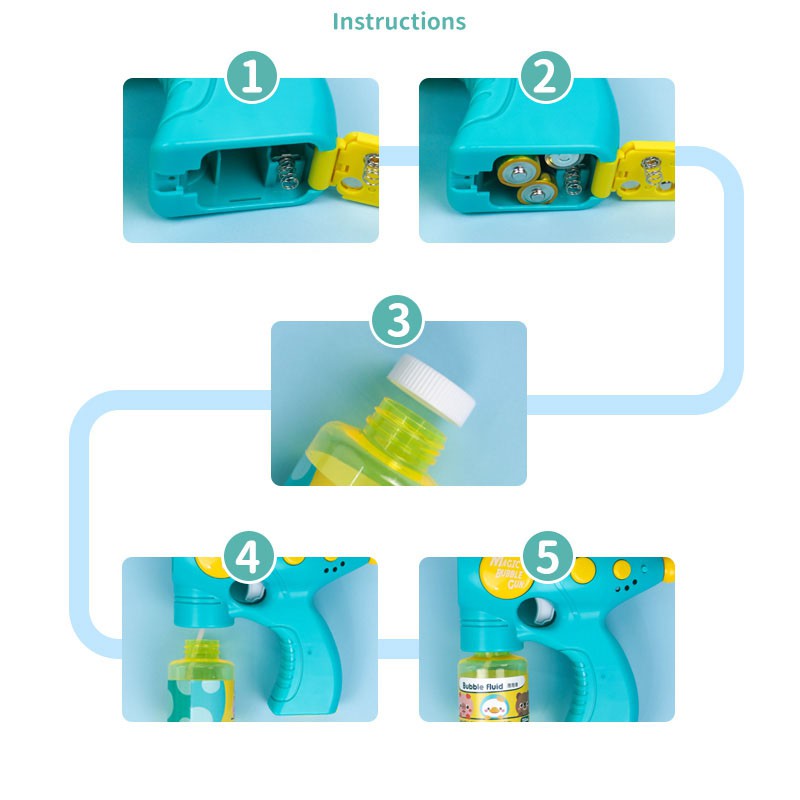Súng bắn bong bóng xà phòng 5 nòng cỡ bự (tặng kèm pin)