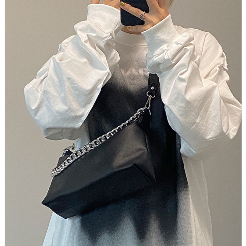 Túi đeo vai IELGY chất liệu da mềm dày dặn phối dây xích thời trang dành cho nữ