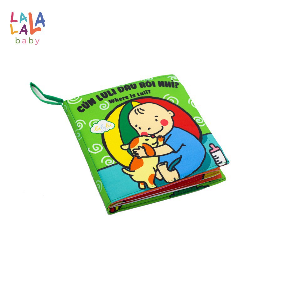 Sách vải Lalal baby kích thích đa giác quan cho bé Luli đâu rồi?- Where is Luli?, kích thước 18x18cm, 12 trang