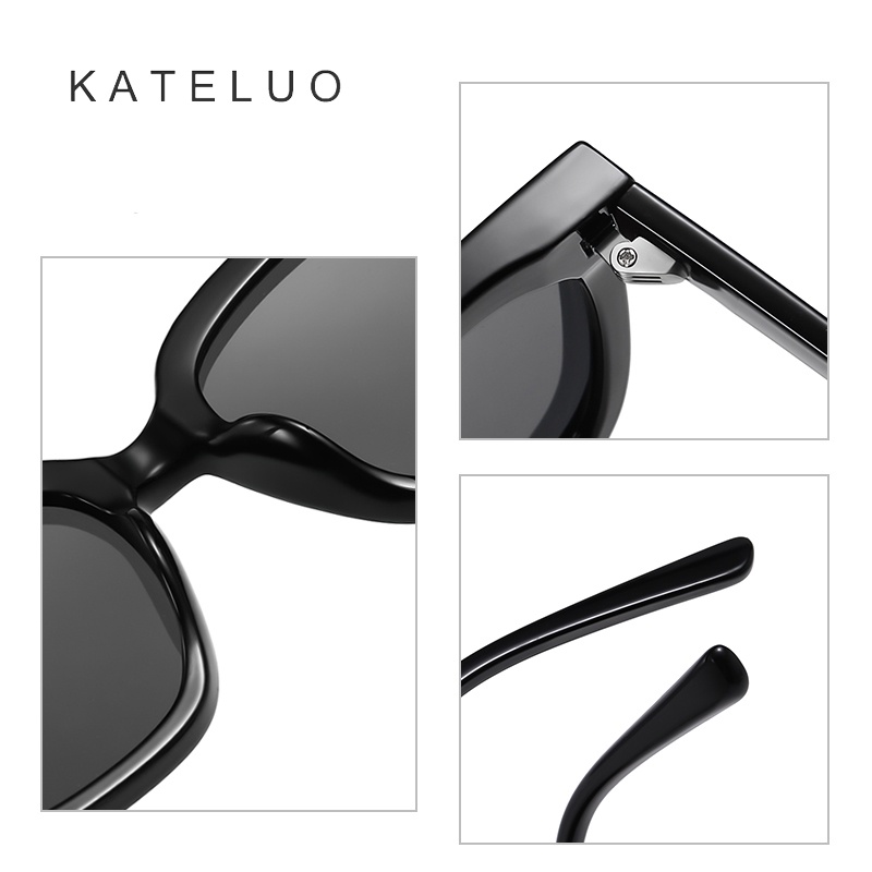 Kính mát phân cực KATELUO ZC106 gọng vuông thời trang cho nam và nữ