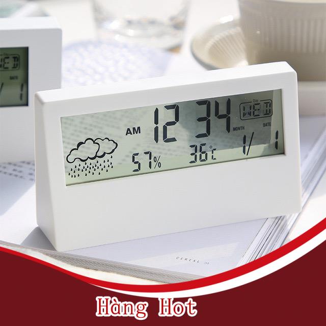 (Mới) Đồng hồ báo thức điện tử đa năng tiện dụng phong cách Nhật Bản