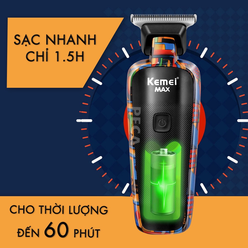 Tông đơ chấn viền Kemei KM-MAX5090 màn hình LCD thông minh, thiết kế độc đáo, có thể cắt tóc,chấn viền, cạo râu