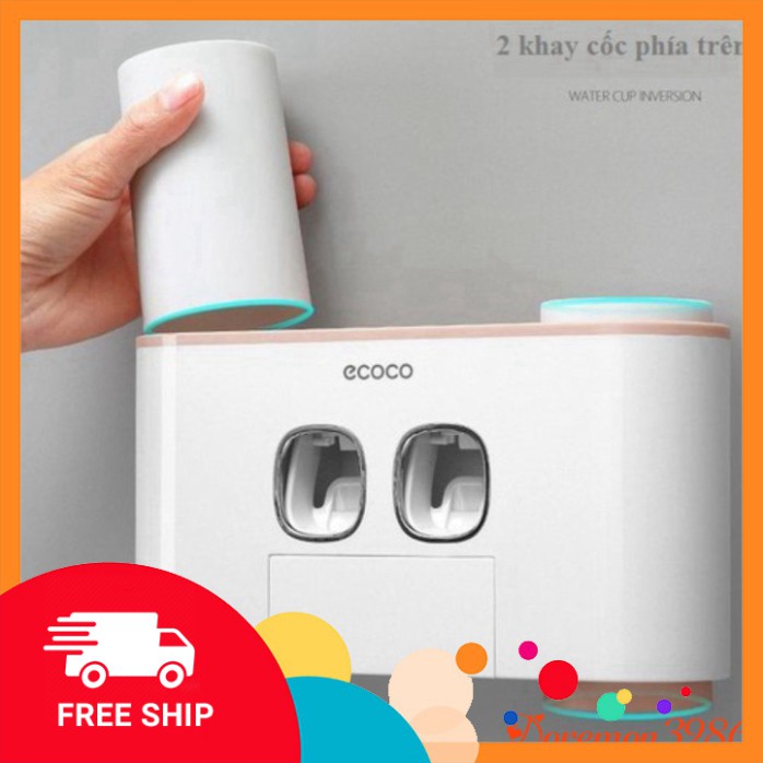 [FREE SHIP] 💥[RẺ VÔ ĐỊCH]💥Bộ Nhả Kem Đánh Răng ECOCO 2 Ngăn,4 Cốc,Thế Hệ Mới Cao Cấp💥SIÊU HOT💥