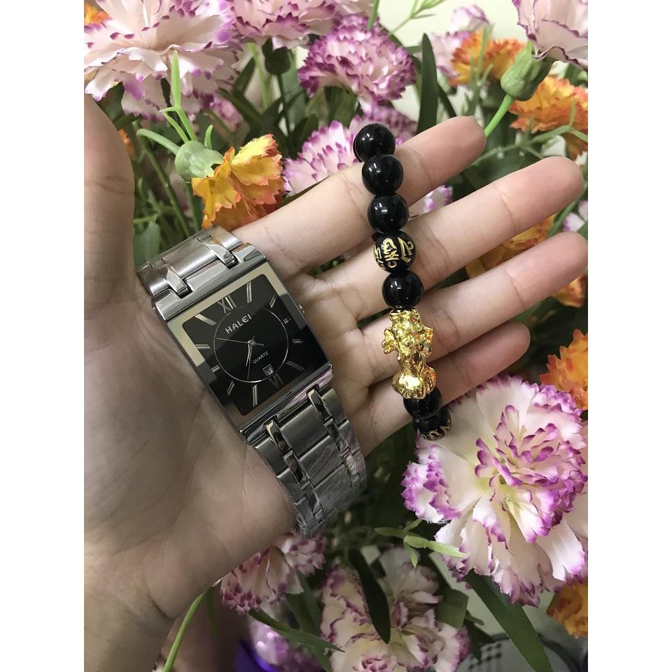 Đồng Hồ Nam HALEI 564M Cao Cấp Mặt Vuông Lịch Lãm Dây Bạc Mặt Đen | BigBuy360 - bigbuy360.vn