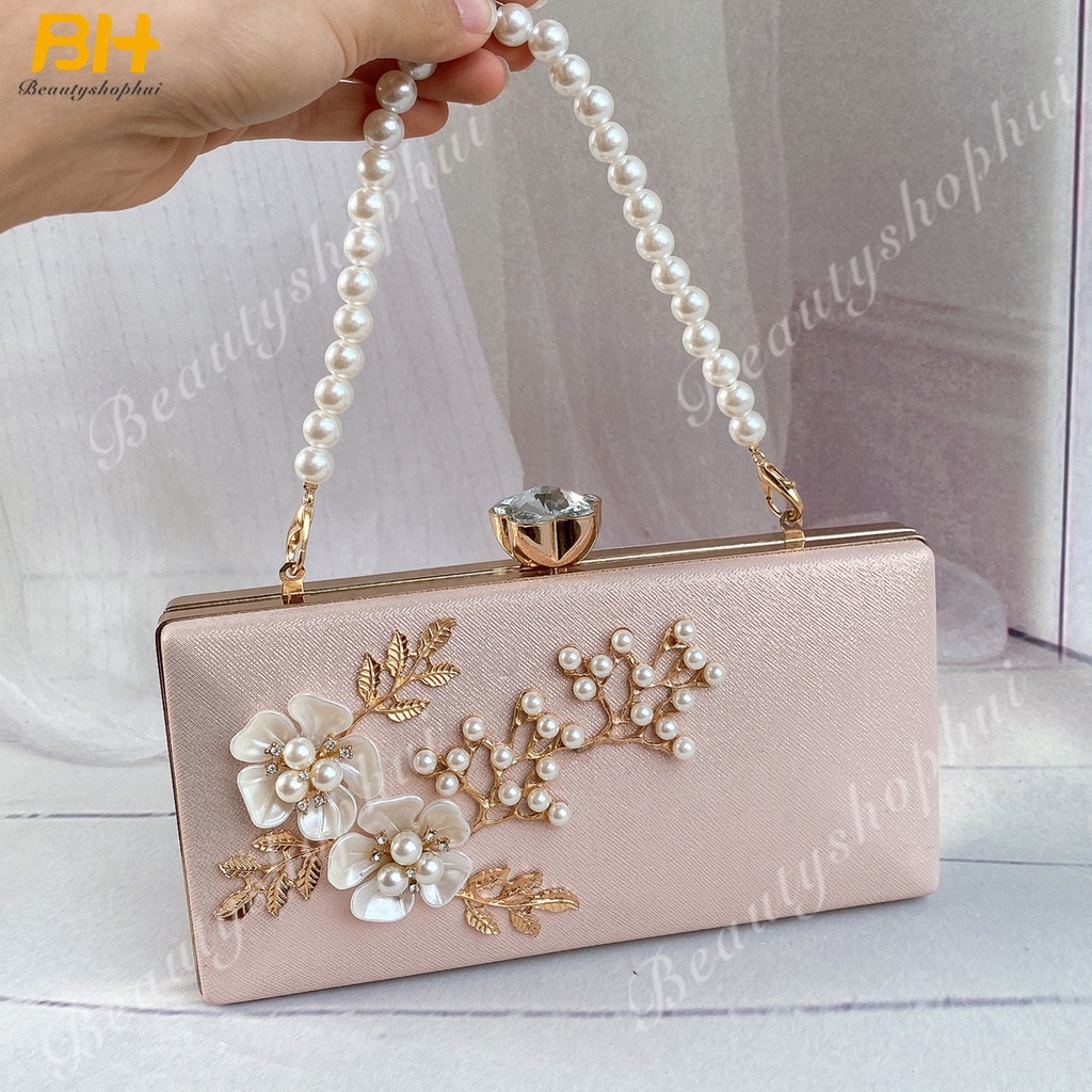 Túi Đeo Chéo Đính Hoa Ngọc Trai Thời Trang 2022