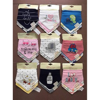 [Mã SKAMLTSM9 giảm 10% đơn 99K] Set 3 khăn tam giác Mom Care cho bé trai và bé gái