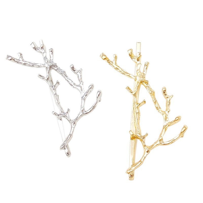 Kẹp tóc kim loại tạo hình sừng tuần lộc dễ thương cho nữ