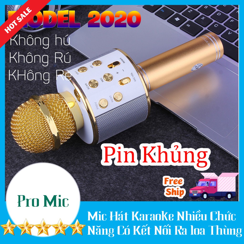 Mic Hát Karaoke DS858 - DS858 - DS 878 Bluetooth 5.0 Kết Nối Tivi, MTB, Điện thoại, loa thùng model 2022