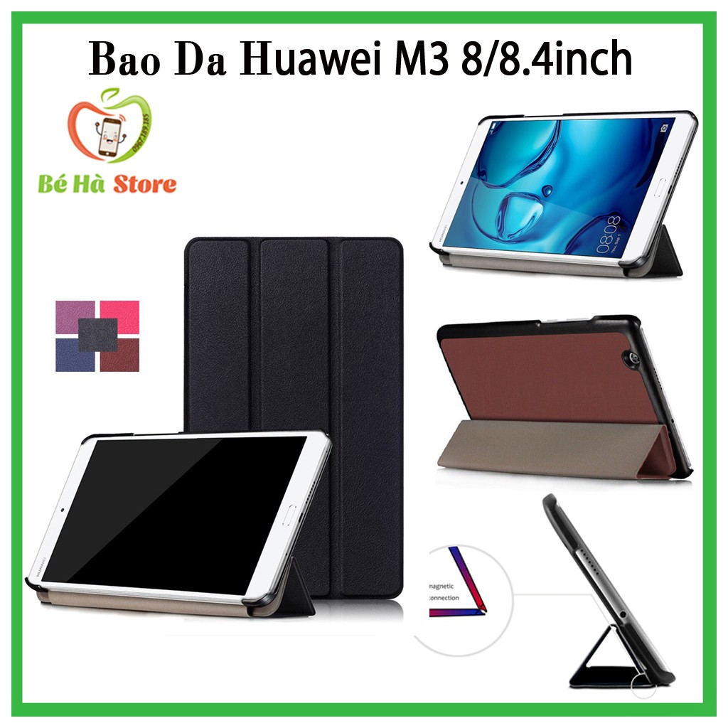 Bao Da Huawei MediaPad M3 8.4 inch (Dtab D-01J) và M3 8inch Cao Cấp có chân đỡ xem phim