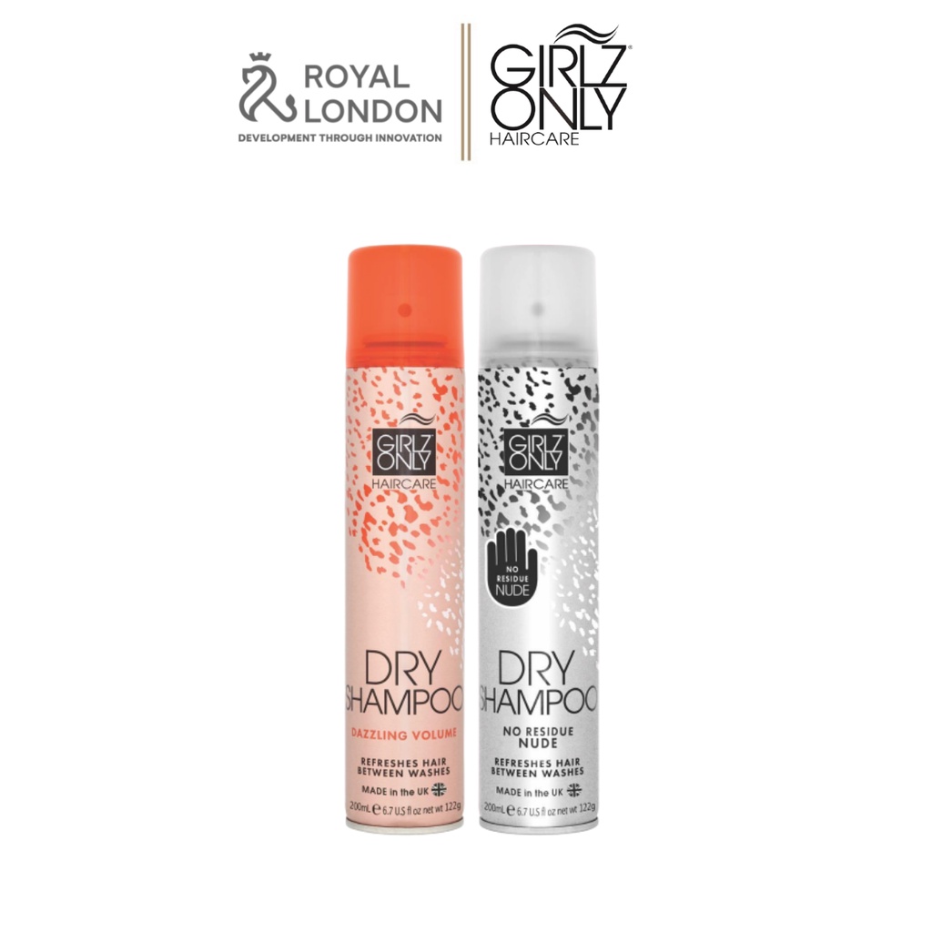 Combo 2 Dầu Gội Khô Girlz Only Vượt trội Dazzling Volume & No Residue Nude