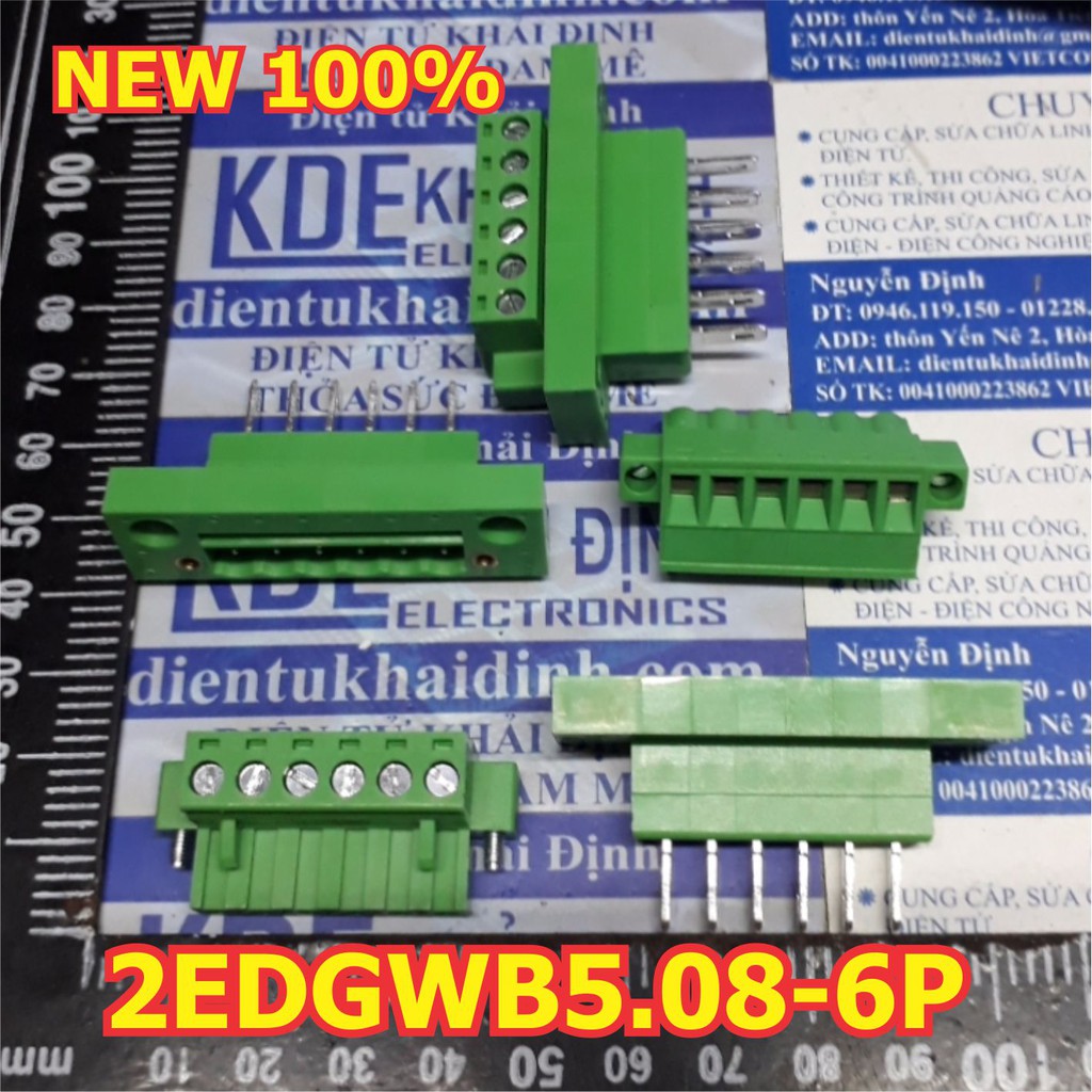 DOMINO TERMINAL ĐẦU NỐI 2EDGWB5.08 lỗ vít cố định 5.08MM ĐẦU ĐỰC + CÁI 2P/3P/4P/5P/6P kde2215