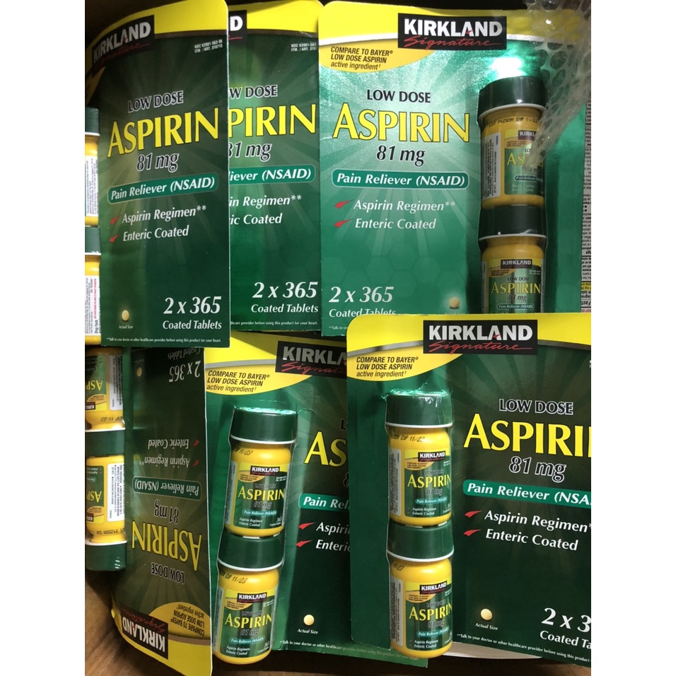 Aspirin.81mg.Kirkland.Signature 365 Viên. SET 2 HỦ