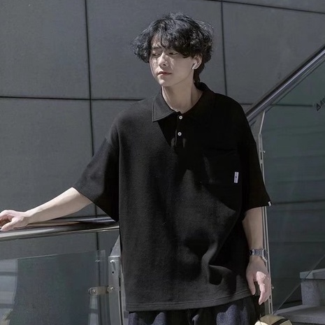 Áo polo Tay Ngắn Dáng Rộng Thời Trang Mùa Hè Phong Cách Hàn Quốc Cho Nam
