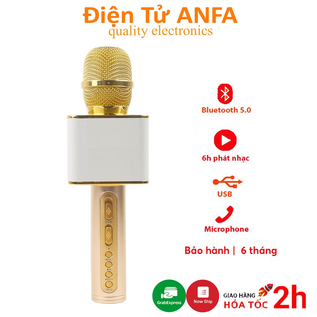 Micro không dây karaoke bluetooth JVJ SD-08, mic kèm loa nhỏ gọn, âm thanh siêu chuẩn