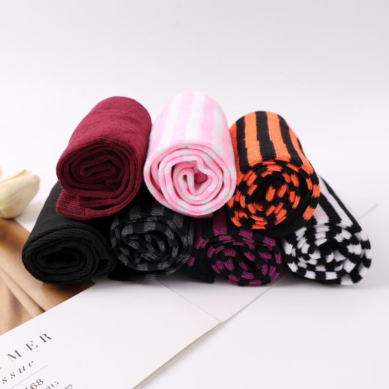 Găng Tay Dài Hở Ngón Chống Nắng Họa Tiết Kẻ Sọc Phong Cách Gothic Thời Trang