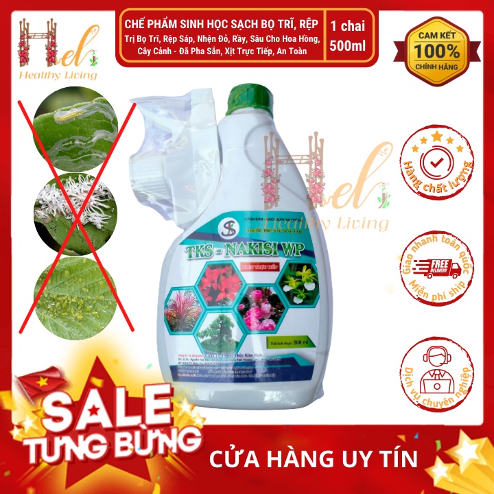 Chế Phẩm Sinh Học Diệt Bọ Trĩ, Nhện Đỏ, Rầy, Sâu 500 ml Cho Hoa Hồng, Cây Cảnh - Đã Pha Sẵn, Xịt Trực Tiếp, An Toàn