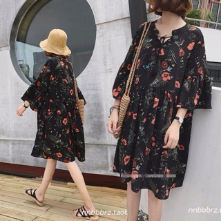 {order bigsize,40-100kg}Váy babydoll hoa nhí xinh xinh