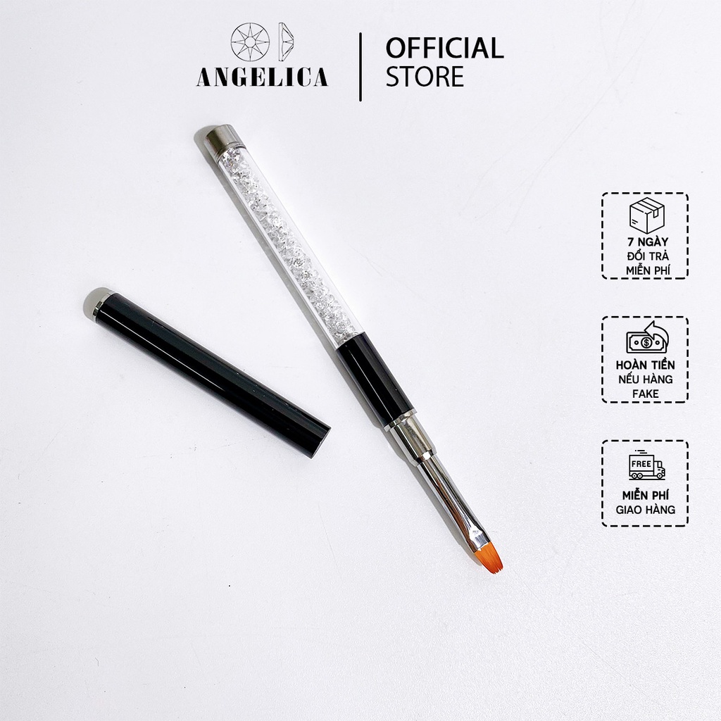 Cọ Đắp Gel Nail Cán Đá Đầu Vuông Trang Trí Móng ANGELICA CDG