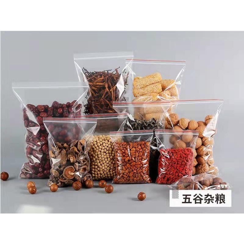 Combo 50 túi zip chỉ đỏ size 5*7cm