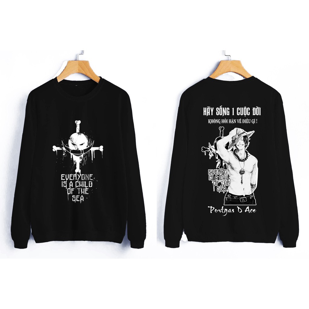 [CỰC CHẤT] Áo Đen Dài Tay Ace One Piece mới cực chất giá siêu rưe