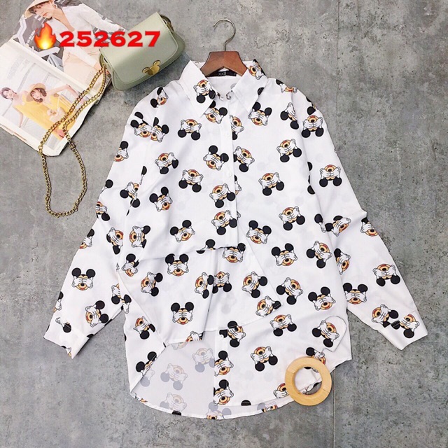 ÁO SƠMI MICKEY FORM RỘNG