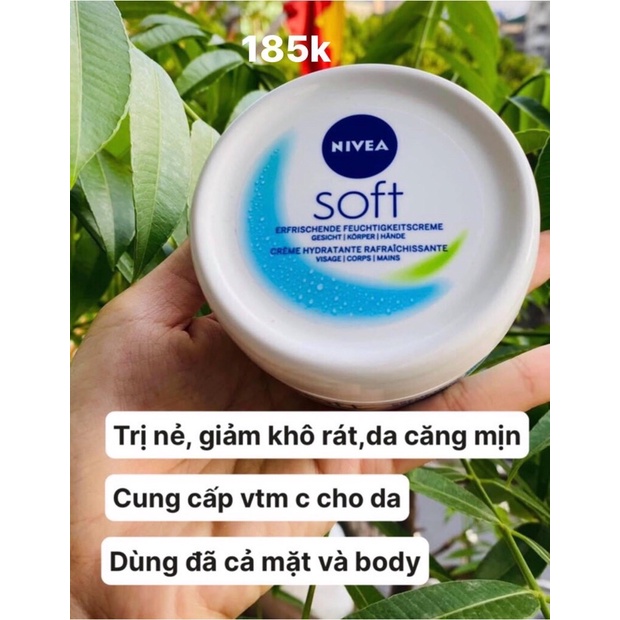 Kem dưỡng ẩm Nivea Soft 200ml hàng nội địa Đức có Bill