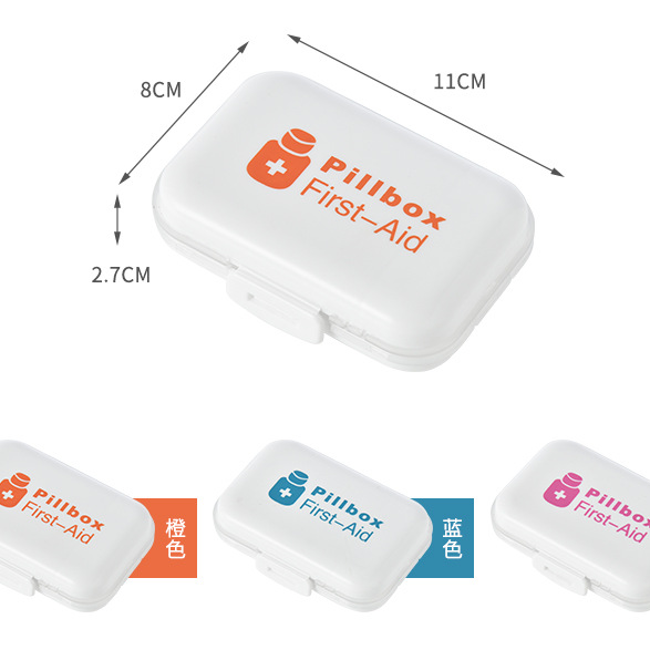 Hộp Đựng Thuốc mini Bằng Nhựa pp Hai Lớp 8 Ngăn Nắp Lật Tiện Dụng