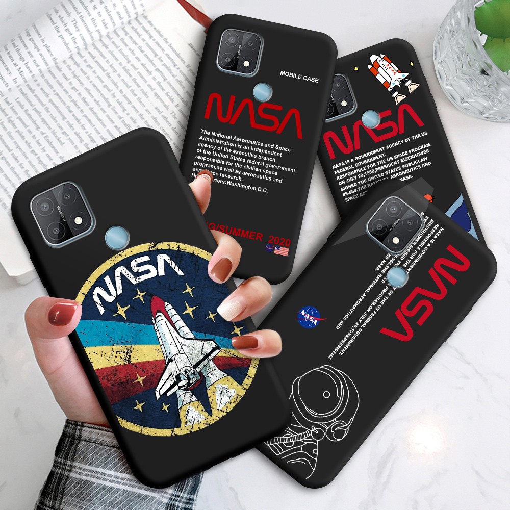 OPPO F11 Pro F9 F1S F3 F5 Plus Youth A77  NASA America Space Black Back Cases Protective Soft Phone Case Full Cover Shockproof Casing Ốp lưng điện thoại Bao mềm In Hình cho