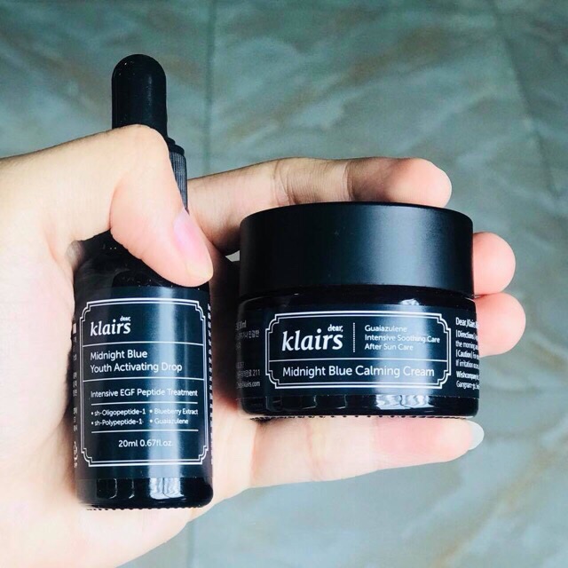 Combo Serum + Kem Dưỡng Phục Hồi Da Klairs Midnight Blue 20ml + 30ml