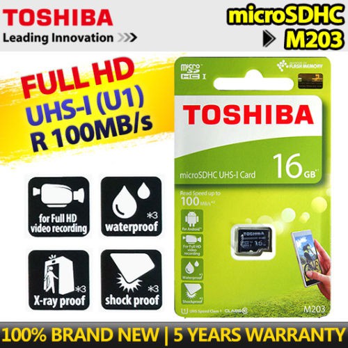 Thẻ nhớ MicroSDHC Toshiba M203 UHS-I U1 16GB 100MB/s chuyên camera và điện thoại (Đen)