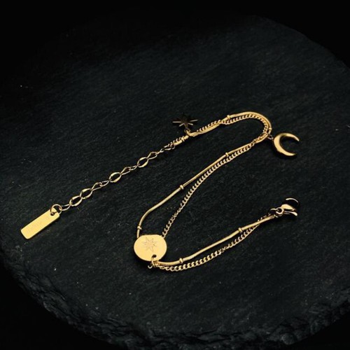 Lắc Tay Trăng Sao Titan Ko Đen TT 2972