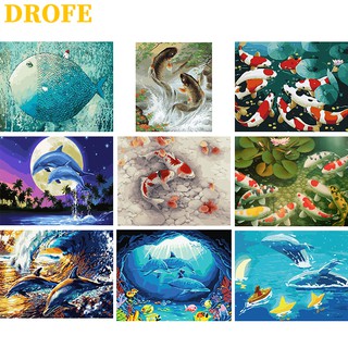 Bộ tranh sơn dầu DROFE trang trí tự làm 40x50cm