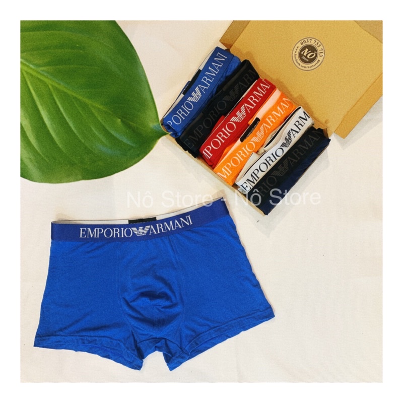 Boxer sịp đùi quần lót nam vải cotton thun lạnh sexy Armani Nô Store( che tên sản phẩm)