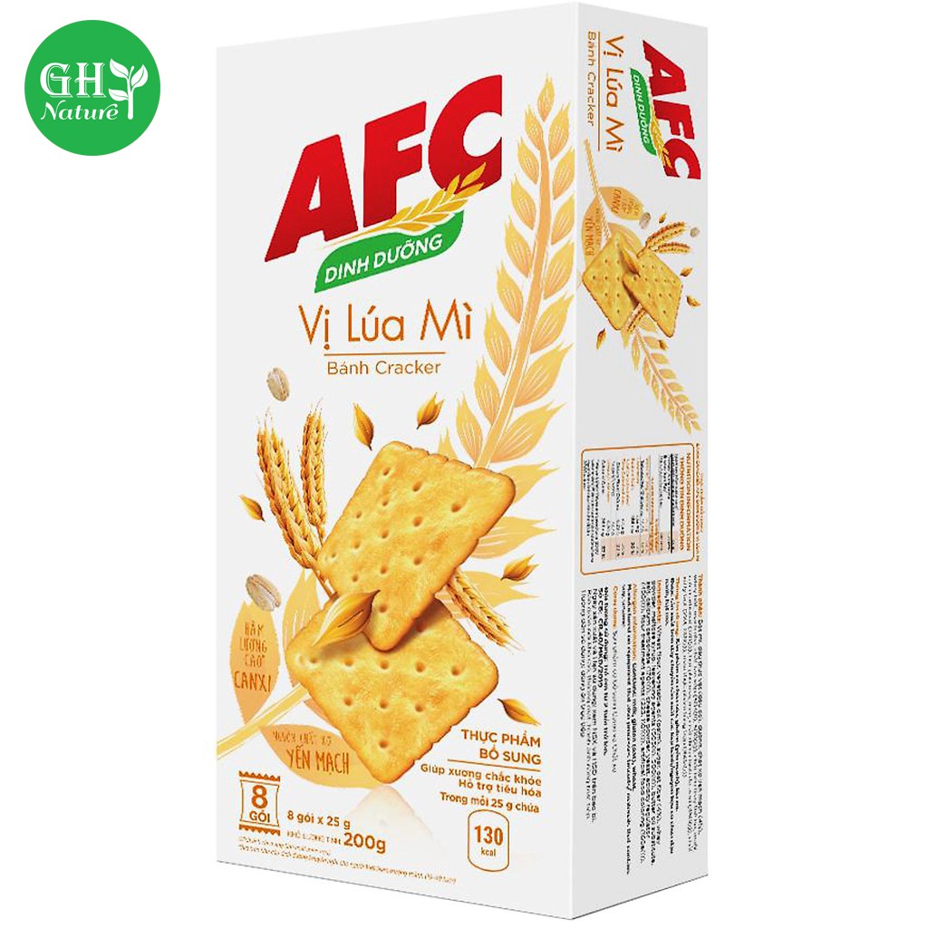 Bánh AFC cracker 200g (8 gói x 25g) Vị Rau đậm đà