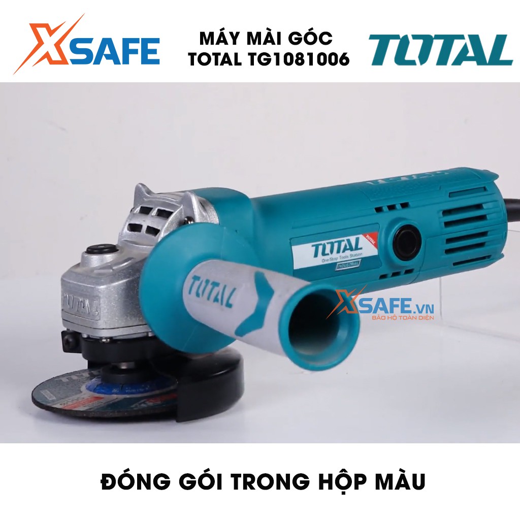 Máy mài cầm tay TOTAL TG1081006 công suất 800W đóng gói trong hộp màu. Máy mài góc điện thế 200-240V - Bảo hành 6 tháng