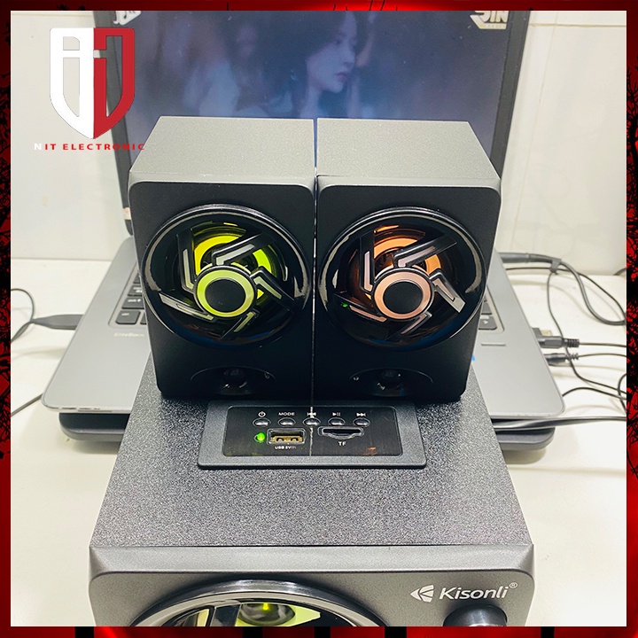 Loa máy tính bluetooth để bàn có dây KISONLI TM-8000A loa vi tính lED RGB gaming