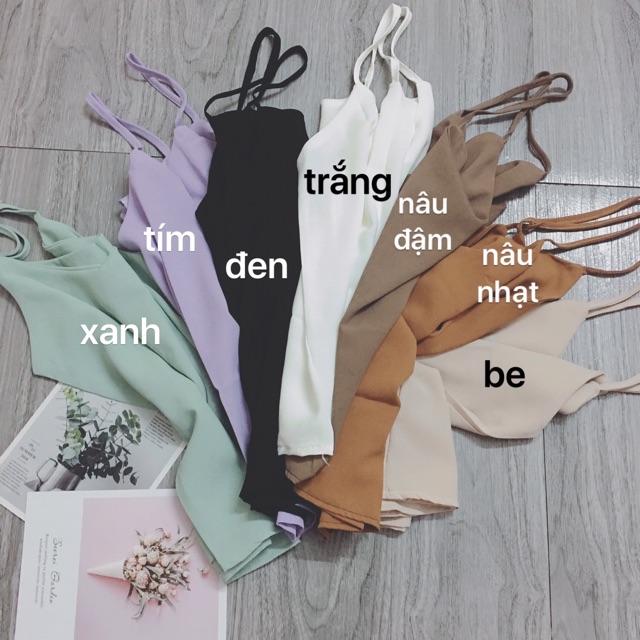 Áo 2 dây - áo 2 dây thời trang vải đũi lụa full màu freeship