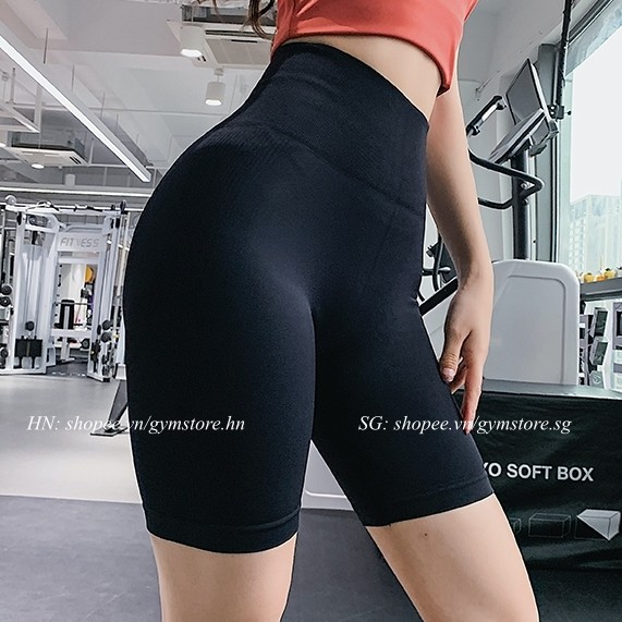 Quần biker short legging đùi chun mông sexy ❤️FREESHIP❤️ tập gym yoga thun dệt gen bụng co giãn 4 chiều 𝐆𝐘𝐌𝐒𝐓𝐎𝐑𝐄 199