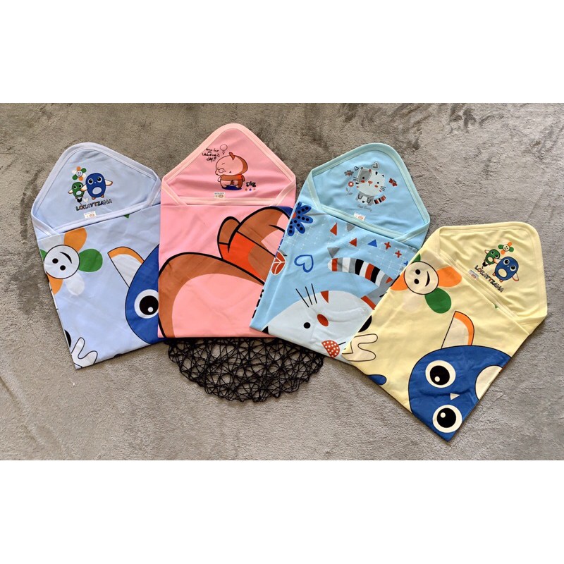 Chăn ủm vuông cotton có mũ (hàng Việt Nam)