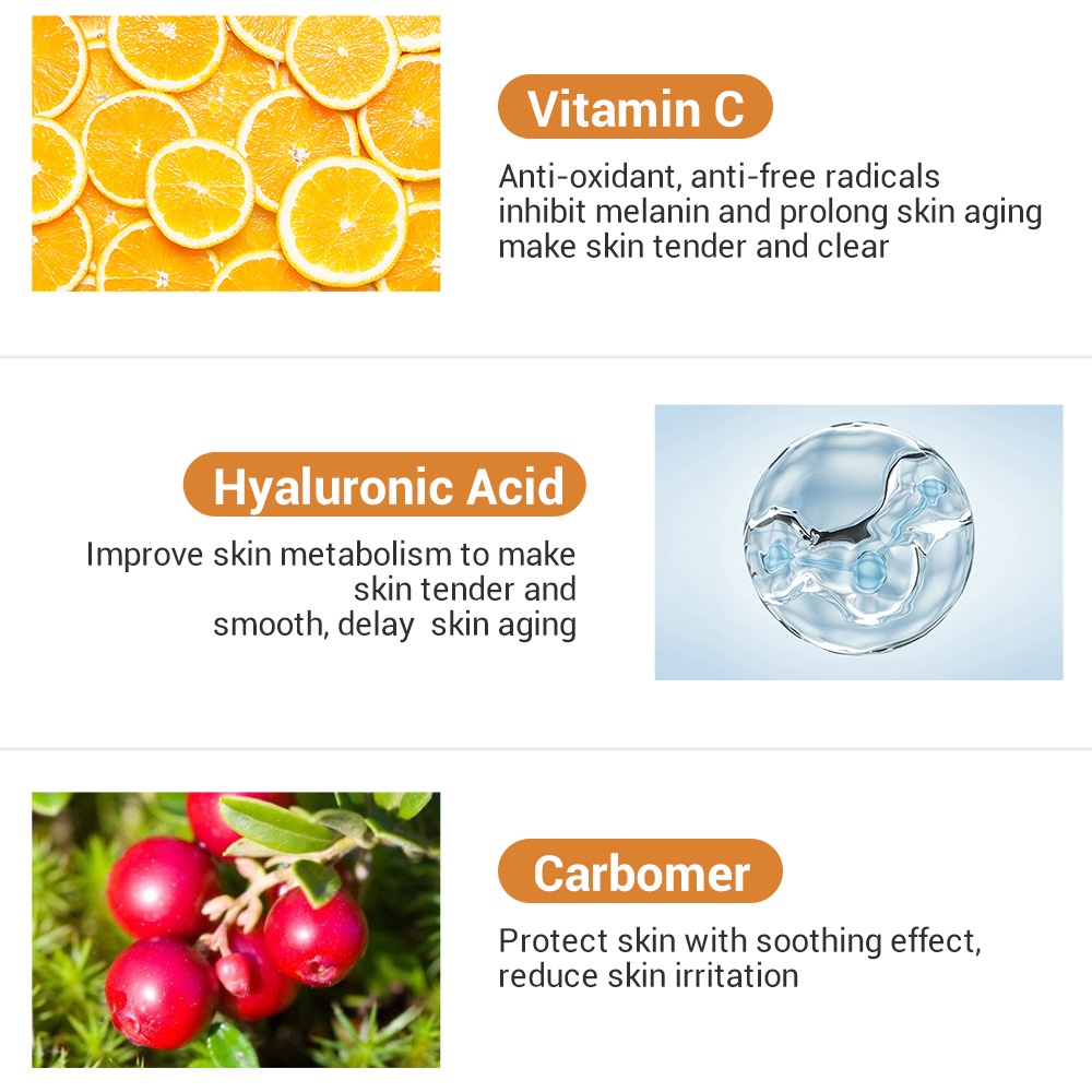 LANBENA Vitamin C Serum Dưỡng Ẩm Làm Trắng Da Loại Bỏ Vết Đốm Sáng Da Chăm Sóc Da Mặt 30ml