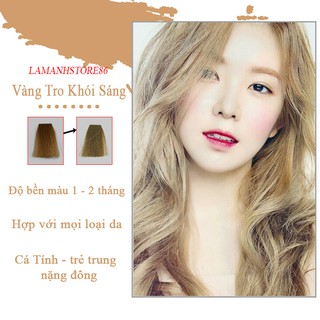 Thuốc nhuộm tóc màu vàng tro - vàng khói màu nhuộm lên mầu chuẩn tone vàng tro - vàng khói kem nhuộm tóc an toàn