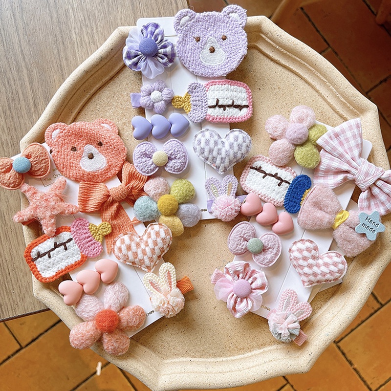 Set 9 kẹp tóc hoạt hình xinh xắn dành cho bé gái