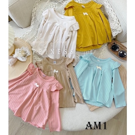 (8-20kg) Đồ bộ quần áo dài tay cho bé gái chất len gân TTR159